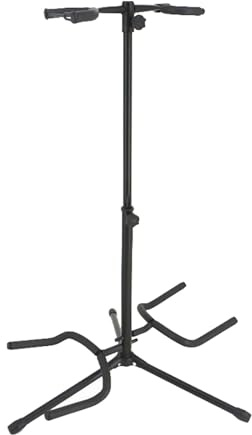 perfeclan Trípode para guitarra doble con capacidad para 2 guitarras, resistente y universal, soporte de suelo para banjo, guitarra clásica, eléctrica y