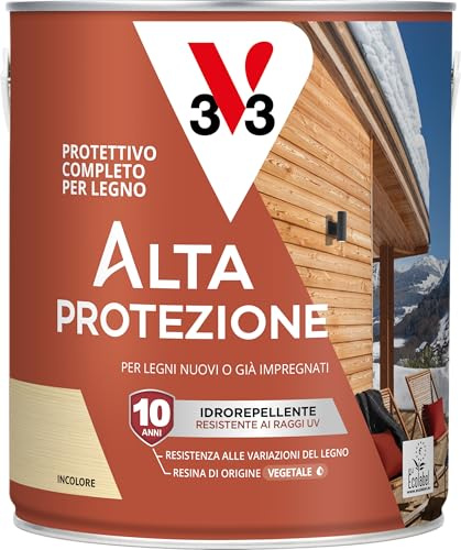 V33 Protettivo Completo per Legno Alta Protezione all'Acqua Incolore 2,5L