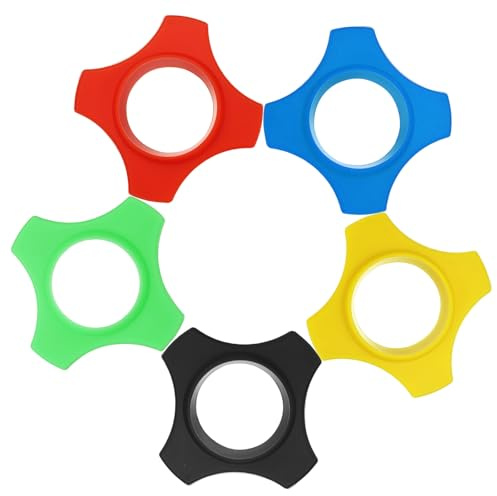 YELARXI Microphone Anti-Roll Rings, Rubber Mic Rolling Ring - Fitting for (Wireless Handheld KTV Karaoke Microphones), 5 Pack & 1.4 x 2.9 & Blue/Red/Black/Yellow/Green