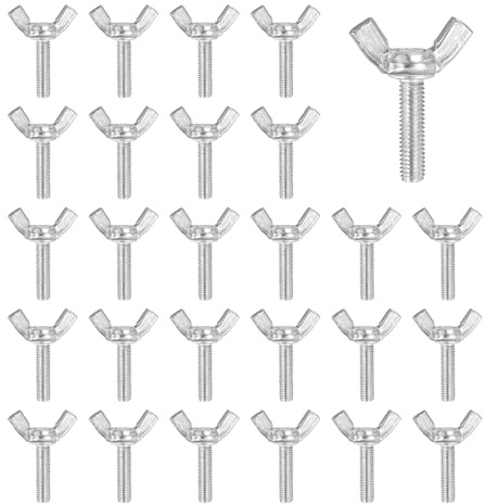 sourcing map 40 bulloni a vite a farfalla M5 x 20 mm, in acciaio al carbonio zincato, viti a testa zigrinata, per casa, macchina, apparecchiature elettroniche