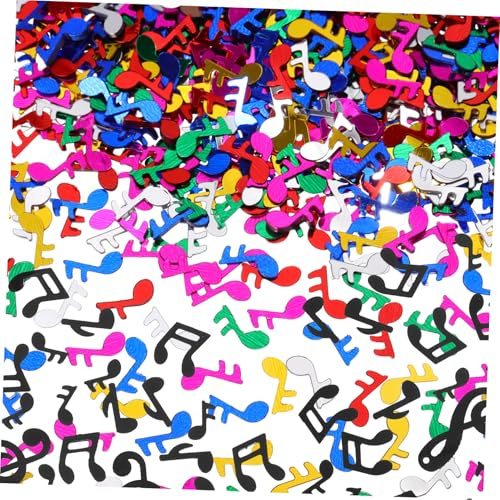 MUCKLILY 8 Packungen Teiliges Musiknoten Konfetti Papier Streudeko für Tisch und Party Langlebig und Vielseitig für Geburtstags Abschluss Silvesterfeiern Bunte und Schwarze Musiknoten Mix