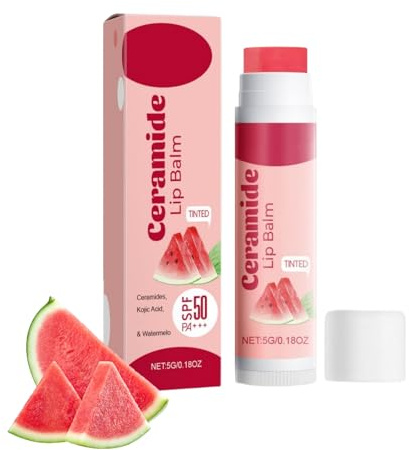 Watermelon Tinted Lip Balm mit – getönter Balsam, feuchtigkeitsspendende Butter, Langanhaltender Feuchtigkeitsbalsam für Männer und Frauen, nicht reizender Lippenpflegestift (1)