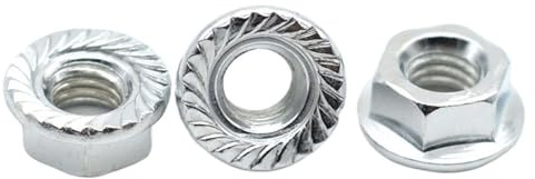 Flanschmuttern Sechskant-Flanschmutter mit Feingewinde M8*1,0 M10*1,25 M12*1,5 M14*1, M16*1,5Kontermutter aus verzinktem Kohlenstoffstahl Sechskantmutter(M12x1.5 (4pcs))
