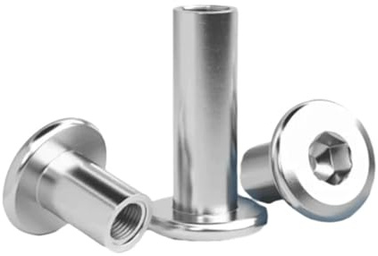 5/10/20 piezas M3 M4 M5 M6 M8 304 de acero inoxidable, remache de cabeza hueca hexagonal plana grande, inserto de conector, casquillo de unión, tuerca ciega(40mm length)