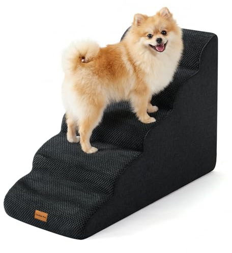 Gardner Pet Hundetreppe 5 Stufen, Waschbarer Hundetreppe 55cm Hoch, rutschfeste Haustiertreppe für Kleine Hunde, Tragbar Hunderampe Katzentreppe aus hochdichtem Schaumstoff für Sofa Bett