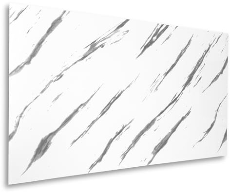 3 m² - Lot de 5 panneaux muraux autocollants, aspect marbre, 100 x 60 cm, revêtement mural en PVC imperméable et flexible, marbré - 137