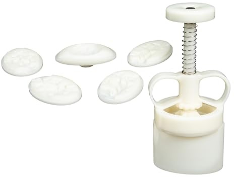OSOLADY Molde para Pastel de Luna de Plástico Blanco Sello de Galleta, Fácil de Limpiar y Desmoldar, Molde DIY para Repostería en 1 Set, Adecuado para Hornear en Casa