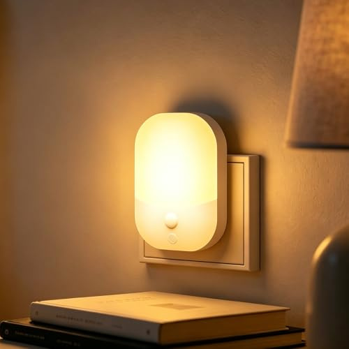 Lot de 1 Veilleuse Enfant Prise Electrique, Lampe Nuit avec CAPTEUR LUMIÈRE | 5 Intensités Réglables, 3 Modes (AUTO/ON/OFF), Veilleuse Bébé pour Chambre, Couloir, Cuisine, Escalier, Blanc Chaud, 0,3W