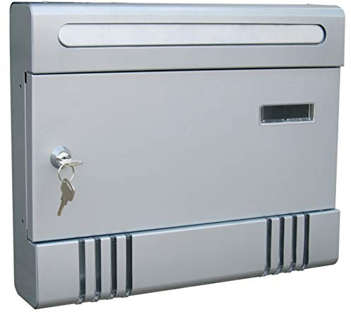 Cassetta Postale Condominio Silver Antracite Orizzontale Slim 36,6x6,5x29h (Silver)