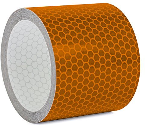 Motoking Reflektorband mit Wabenmuster für mehr Schutz & Sicherheit in der Dunkelheit - Länge und Farbe wählbar - 3m Meter lang, 5cm breit - Orange