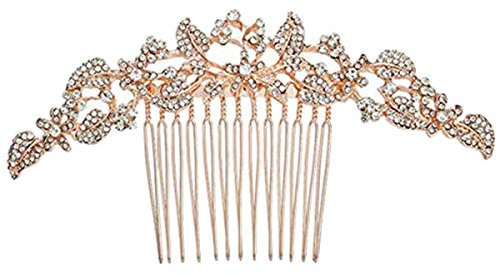 Treatonic Damen Haardekoration Haardeko Haarnadel Haarstecker Haargesteck Haarkamm Haarkämme Braut Hochzeit Schmuck Accessoires Perlen Kristallen Perlen Design Schmuck edel (Kamm 3) - Gold