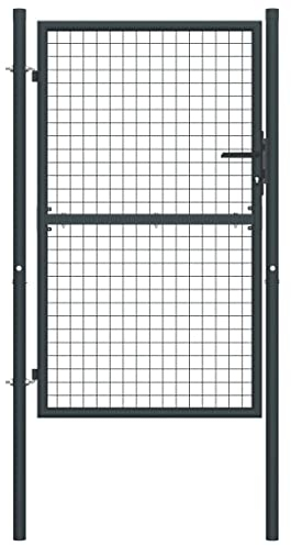 vidaXL Gitter-Gartentor Verzinkter Stahl 100 x 175 cm Grau