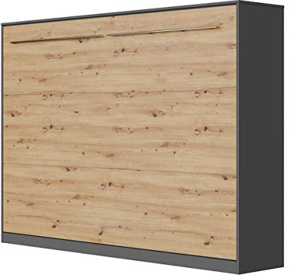 SMARTBett Schrankbett Standard 90x200 120x200 140x200 160x200 Bettschrank Wandbett Anthrazit/Wildeiche 140 Horizontal