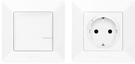 LEGRAND, Valena Life with Netatmo 752154 Kit radio préconfiguré, prise radio (3680 W) + émetteur mural sans fil, indicateur LED pour l'état de la batterie, extension d'une installation standard