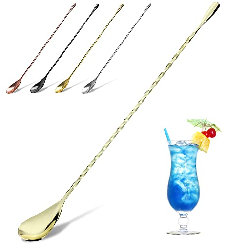 Cocktail-Rührlöffel aus Edelstahl, Barlöffel, 30,1 cm langer Griff, Cocktail-Rührer für Barkeeper oder Zuhause