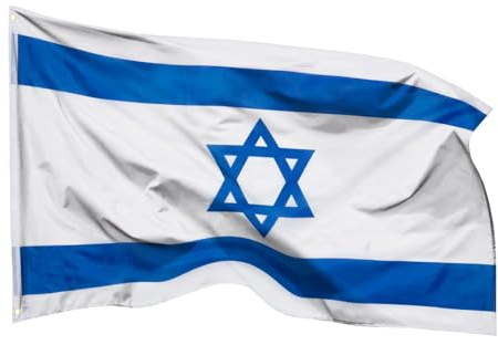 Aricona Bandiera Israele 90x150cm – israeliana – resistente alle intemperie - con occhielli in ottone - 100% poliestere - cuciture doppie robuste e colori vivaci – ideale per gli amanti delle bandiere