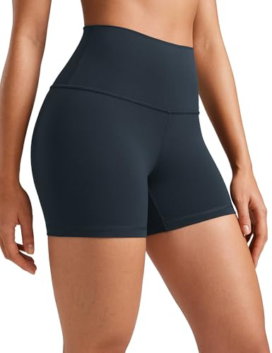 CRZ YOGA Mujeres Butterluxe Mallas Cortas Cintura Alta Fitness Yoga Ejercicio Corriendo Shorts de Ciclismo - 10cm True Navy 38