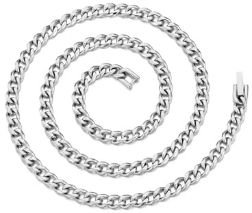 Philip Jones Men's 6mm Stainless Steel 22 Inch Cuban Curb Chain Necklace