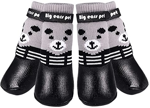 Avaner Pfotenschutz Hundeschuhe 4pcs Outdoor Sportschuhe Hundesocken wasserdichte Hundestiefel mit Anti-Rutsch Sohle Regenschutz Hundeschuhe für KLEINE Hunde Katzen (Größe M)