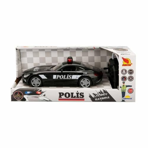 20357 fjärrstyrd solskydd, upplyst polisbil 21 cm