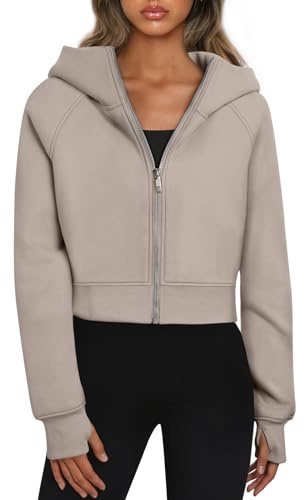 Trendy Queen Damhoodie, dragkedja, huvtröjor, jackor, cropped, sweatshirts, fleece, höstkläder, vardag, bekväma, Y2k, toppar, vinterkläder, L