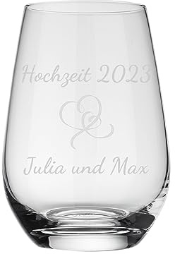 Vivo Villeroy & Boch - Voice Basic Longdrinkgläser mit Gravur, 4er Set, 397 ml, Trinkglas mit personalisierter Lasergravur, verschiedene Motive & Namen, Kristallglas, spülmaschinengeeignet