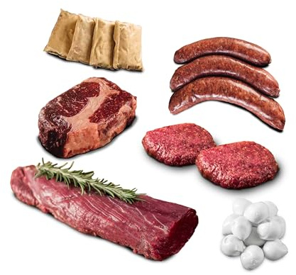Büffel Bill Kennenlernpaket I Büffelfleisch Variationen für Genießer I Original vom italienischen Wasserbüffel I Bratwurst, Steak, Filet, Mozzarella