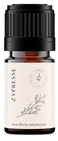 Floria Natural Cipresso Bio 5 ml, olio essenziale naturale al 100%, olio aromatico, olio profumato I da 5 ml