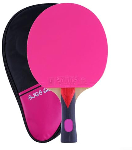 Feegow 1 x Tischtennisschläger mit 1 x Tasche, zuverlässiger Pong-Schläger, langer Griff, starke Kontrolle, 7-lagiges Holz