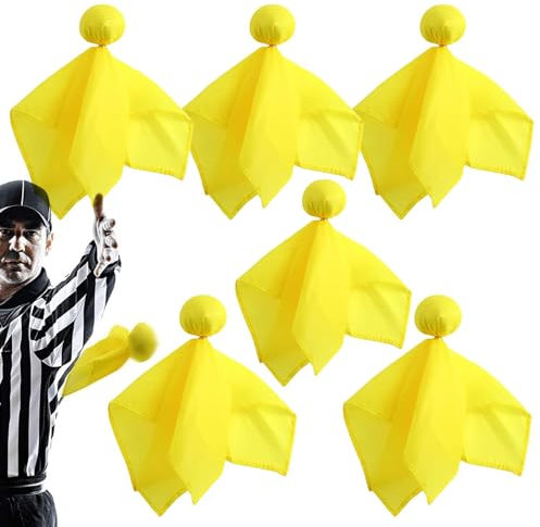 Football Flag, Football Referee Flags - 6 Pack Portable Football Penalty Flag Challenge Flag | Multifunctional Football Flags, Football Referee Penalty Accessories for Football