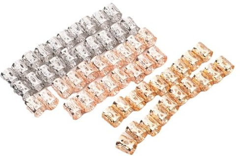 Lot de 60 accessoires de bijoux dreadlocks - Bijoux Braids - Anneau de cheveux - Bijoux en métal - Accessoires pour cheveux - Dreads - Accessoire de cheveux - Pour femmes et hommes - Couleur aléatoire