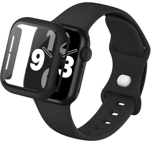 Raradev 3 en 1 pour bracelets Apple Watch 40/41/42 (série 10) /44/45/46 mm avec étui et protection d'écran, bracelet de sport en silicone et coque pour iWatch Series SE 10 9 8 7 6 5 4