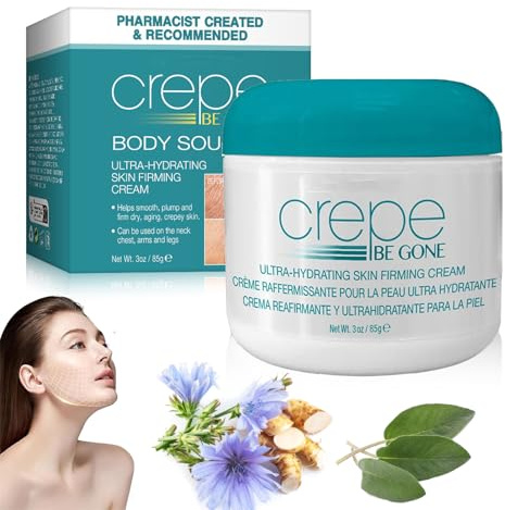 Crepe Be Gone Body Souffle - 85g Firming Neck Cream,Ultra Hydrating Crepe Skin Firming Cream for Chest,Arms & Legs,Crepe Eraser for Women,Skincare Body Cream for Deep Hydration