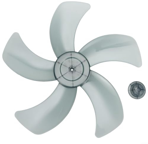 FACAIIO Lame de Ventilateur en Plastique 16 Pouces,5 pales de ventilateur avec couvercle d'écrou pour Ventilateur sur Pied