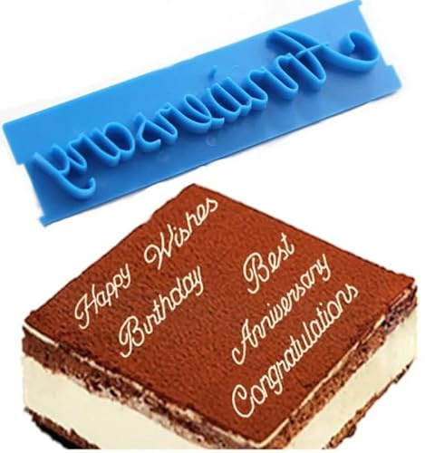 Hemasa Juego de 6 sellos de galletas con letras de feliz cumpleaños, moldes para decoración de pasteles, cortadores de fondant