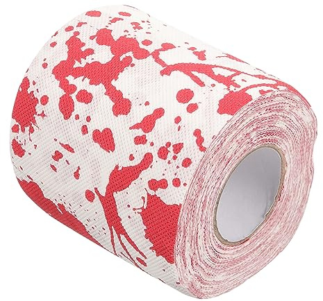 1Rolle Halloween Toilettenpapier mit Blutigem Lustiges Klopapier für Badezimmerdekoration und Partygeschenke Einzigartiges Design für Gruselige Anlässe Sicher für Haut