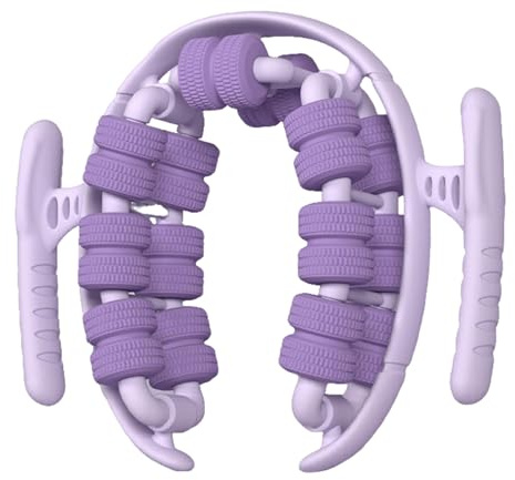 Rullo Muscolare per Gambe,3D Rullo Massaggio Muscolare Fitness,Stimola la Circolazione, rullo per massaggio a 28 ruote per gambe (Viola)