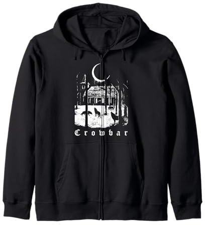 Vintage Forest Funny Retro Crowbar Meme Animal Basic Zip Hoodie