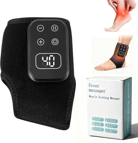 Massaggiatore plantare 3 in 1 senza fili con calore, 5 vibrazioni e 6 livelli di calore - Massaggiatore per piedi e caviglie per il rilassamento di talloni e piante dei piedi, ricaricabile, borsa