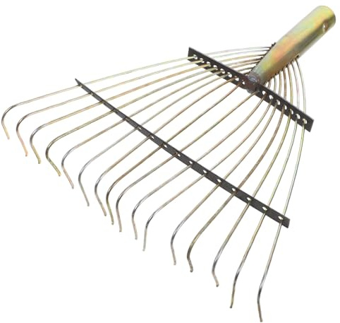 BESPORTBLE Rastrillo De Alambre para Jardín Cabezal De Rastrillo De Acero Inoxidable De Dientes Herramienta De Limpieza para Césped Parterres y Recolección De Jardines