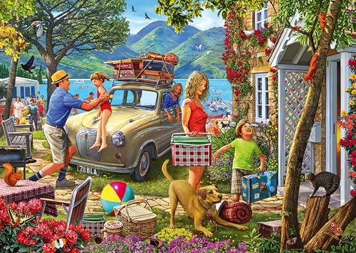 Ravensburger Holiday Cottage Puzzle mit 1000 Teilen – Charmante Sommer-Familienhaus-Szene von Künstler Steve Read