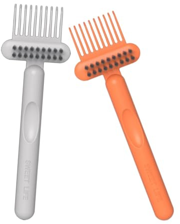 Hohopeti Spazzola per Pulizia Pettine Compatta e Portatile in Pp 2 Pezzi per Rimuovere Peli da Cushion Brushes e Altri Tipi di Spazzole