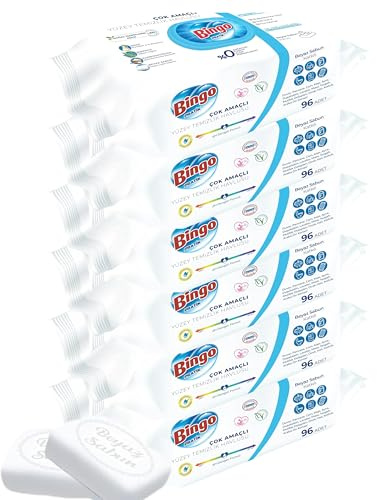 Bingo Reinigungs Streifenfrei Oberflächenreinigungstücher Glas & Oberflächen – Schnell trocknend Tischtücher Toilettenhalter, Farbe: Weiß, Anzahl der Artikel: 6