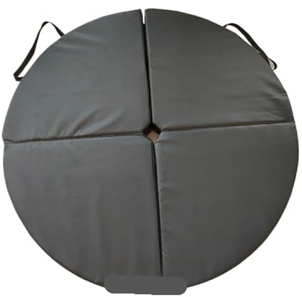 Tappetino di protezione per pole dance Tappetino protettivo pieghevole for pole dance da 120 * 5-10 cm, tappetino rotondo for yoga, attrezzatura for palestra indoor(Black-10cm thick)