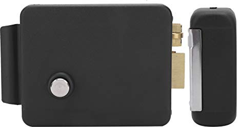LUCKDANO Système de Serrure de Porte électrique DC12 V – Contrôle d'accès Robuste pour Une Ouverture à Droite – Construction Durable en Fer Noir – Idéal pour Les Maisons, Les écoles et Les Usines