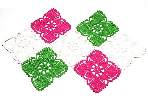 Centrino Rettangolare ad Uncinetto 60x40 cm - Centrotavola in Cotone, Decorazione Tavola e Protezione Mobili, Scelta Colori (35CN)