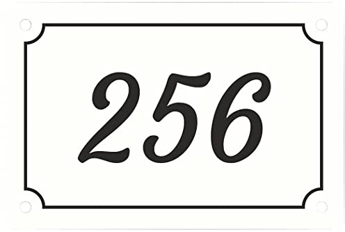 Targa per esterno con numero civico personalizzato in laminato plastico in varie misure - spessore 3.2 mm (Incisione Nera - Sfondo Bianco)