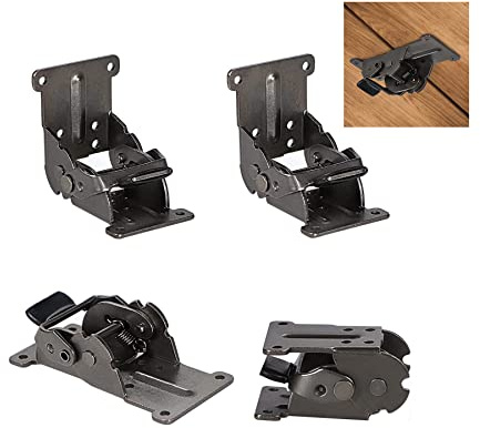 LIKERAINY 0-90-180 Grados Bisagras Plegables de Consola Plegable Tapa Tabla Soporte Invisible para Panel de Extensión de Mesa Muebles Armario Estantes Hierro Galvanizado Bronce Oscuro Paquete de 4
