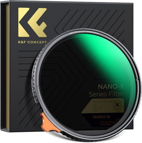 K&F CONCEPT Filter 77mm Black Mist 1/4 & Variable ND2-ND32 2-in-1-Multifunktionsfilter (Nano-Xcel Serie)