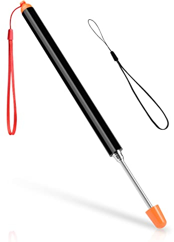 Vicloon Zeigestab Ausziehbar,120cm Ausziehbar Teleskopstab mit 2 Lanyard,Rostfreier Stahl,für Lehrer Whiteboard Tafel Zeiger für Präsentationen, Formate, Seminare